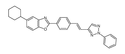 5-cyclohexyl-2-{4-[2-(2-phenyl-2H-[1,2,3]triazol-4-yl)-vinyl]-phenyl}-benzooxazole结构式