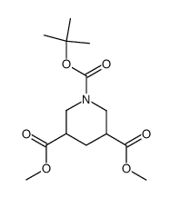 1-tert-butyl 3,5-dimethyl piperidine-1,3,5-tricarboxylate结构式