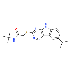 Acetamide, N-(1,1-dimethylethyl)-2-[[8-(1-methylethyl)-2H-1,2,4-triazino[5,6-b]indol-3-yl]thio]- (9CI) picture