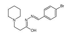 N-[(E)-(4-bromophenyl)methylideneamino]-3-piperidin-1-ylpropanamide结构式