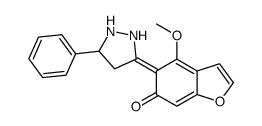 4-methoxy-5-(5-phenylpyrazolidin-3-ylidene)-1-benzofuran-6-one结构式