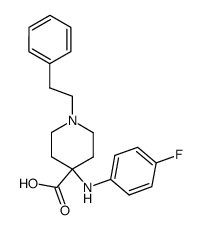 4-(p-Fluoranilino)-1-(2-phenylethyl)-4-piperidincarbonsaeure结构式