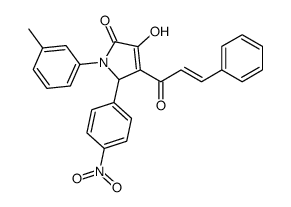 4-hydroxy-1-(3-methylphenyl)-2-(4-nitrophenyl)-3-[(E)-3-phenylprop-2-enoyl]-2H-pyrrol-5-one结构式