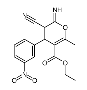 5-Cyano-6-imino-2-methyl-4-(3-nitro-phenyl)-5,6-dihydro-4H-pyran-3-carboxylic acid ethyl ester Structure