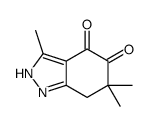 3,6,6-trimethyl-2,7-dihydroindazole-4,5-dione结构式