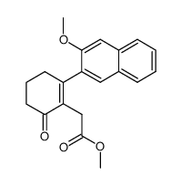 [2-(3-Methoxy-naphthalen-2-yl)-6-oxo-cyclohex-1-enyl]-acetic acid methyl ester Structure