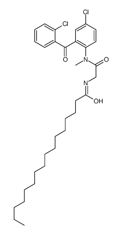 N-[[[4-chloro-2-(2-chlorobenzoyl)phenyl]-methyl-carbamoyl]methyl]hexad ecanamide Structure