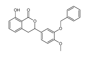 (+/-)-3-(3-benzyloxy-4-methoxyphenyl)-3,4-dihydro-8-hydroxy-1H-2-benzopyran-1-one Structure