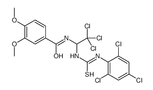 3,4-dimethoxy-N-[2,2,2-trichloro-1-[(2,4,6-trichlorophenyl)carbamothioylamino]ethyl]benzamide Structure