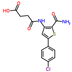 N-[2-CARBAMOYL-5-(4-CHLOROPHENYL)THIOPHEN-3-YL]SUCCINAMICACID结构式