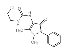 Urea,N-(2-chloroethyl)-N'-(2,3-dihydro-1,5- dimethyl-3-oxo-2-phenyl-1H-pyrazol-4-yl)- Structure