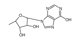 9-[(2R,3R,4S,5R)-3,4-dihydroxy-5-methyloxolan-2-yl]-3H-purin-6-one结构式