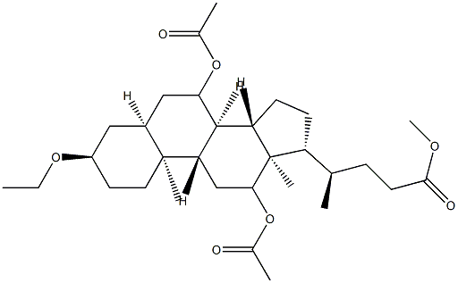 3α-Ethoxy-7,12-bis(acetyloxy)-5β-cholan-24-oic acid methyl ester结构式