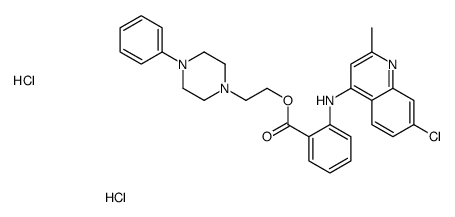 2-(4-phenylpiperazin-1-yl)ethyl 2-[(7-chloro-2-methylquinolin-4-yl)amino]benzoate,dihydrochloride结构式