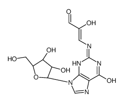 (Z)-3-[[9-[(2R,3R,4S,5R)-3,4-dihydroxy-5-(hydroxymethyl)oxolan-2-yl]-6-oxo-3H-purin-2-yl]amino]-2-hydroxyprop-2-enal结构式