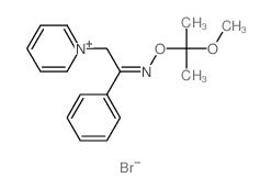 Pyridinium,1-[2-[(1-methoxy-1-methylethoxy)imino]-2-phenylethyl]-, bromide, (Z)- (9CI) structure