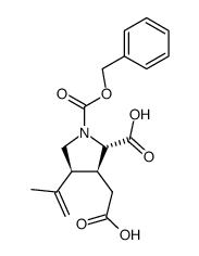 (2S,3S,4S)-N-(benzyloxycarbonyl)-2-carboxy-4-(1-methylethenyl)pyrrolidine-3-acetic acid结构式