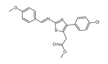methyl 2-[4-(4-chlorophenyl)-2-[(E)-(4-methoxyphenyl)methylideneamino]-1,3-thiazol-5-yl]acetate Structure