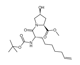 (2S,4S)-methyl 1-((S)-2-((tert-butoxycarbonyl)amino)non-8-enoyl)-4-hydroxypyrrolidine-2-carboxylate结构式