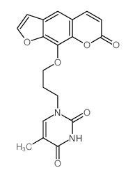 5-Methyl-1-(3-((7-oxo-7H-furo(3,2-g)(1)benzopyran-9-yl)oxy)propyl)-2,4(1H,3H)-pyrimidinedione结构式