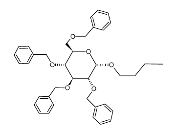 butyl-O-2,3,4,6-tetra-O-benzyl-α-D-glucopyranose Structure