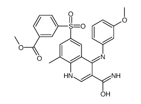3-((3-氨基甲酰基-4-((3-甲氧基苯基)氨基)-8-甲基喹啉-6-基)磺酰基)苯甲酸结构式