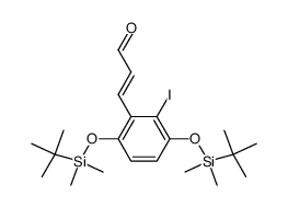 2-iodo-3,6-bis[(tert-butyldimethylsilyl)oxy]cinnamaldehyde Structure