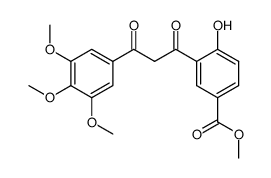 1-(2-hydroxy-5-methoxycarbonylphenyl)-3-(3,4,5-trimethoxyphenyl)propan-1,3-dione结构式