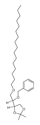 1-O-hexadecyl-2-O-benzyl-3,4-O-isopropylidene-D-threitol结构式