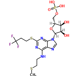 [(2R,3S,4R,5R)-3,4-dihydroxy-5-[6-(2-methylsulfanylethylamino)-2-(3,3,3-trifluoropropylsulfanyl)purin-9-yl]oxolan-2-yl]methyl dihydrogen phosphate Structure