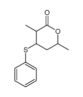 3,6-dimethyl-4-(phenylthio)tetrahydro-2H-pyran-2-one Structure