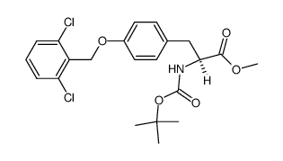 N-tert-Butoxycarbonyl-O-2,6-dichlorbenzyl-(S)-tyrosin Methylester结构式