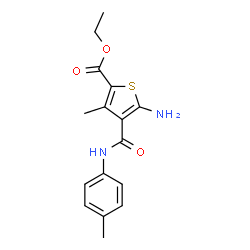 5-AMINO-3-METHYL-4-P-TOLYLCARBAMOYL-THIOPHENE-2-CARBOXYLIC ACID ETHYL ESTER结构式