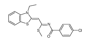 4-Chloro-N-[2-[3-ethyl-3H-benzothiazol-(2E)-ylidene]-1-methylsulfanyl-eth-(E)-ylidene]-benzamide Structure