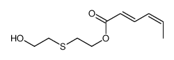 2-(2-hydroxyethylsulfanyl)ethyl hexa-2,4-dienoate结构式