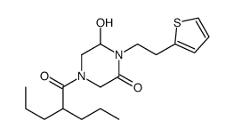 6-hydroxy-4-(2-propylpentanoyl)-1-(2-thiophen-2-ylethyl)piperazin-2-one结构式