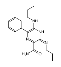 6-phenyl-3,5-bis(propylamino)pyrazine-2-carboxamide结构式