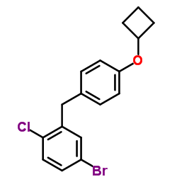 4-Bromo-1-chloro-2-[4-(cyclobutyloxy)benzyl]benzene结构式