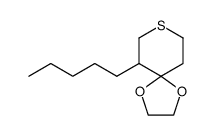 6-pentyl-1,4-dioxa-8-thiaspiro[4.5]decane Structure