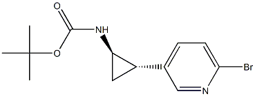 tert-butyl ((1R,2S)-2-(6-bromopyridin-3-yl)cyclopropyl)carbamate Structure