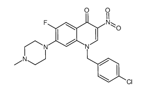 1-(4-chlorobenzyl)-6-fluoro-7-(4-methylpiperazin-1-yl)-3-nitro-1H-quinolin-4-one结构式