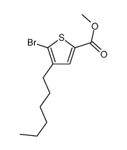 methyl 5-bromo-4-hexylthiophene-2-carboxylate结构式
