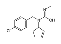 1-[(4-chlorophenyl)methyl]-1-cyclopent-2-en-1-yl-3-methylurea结构式