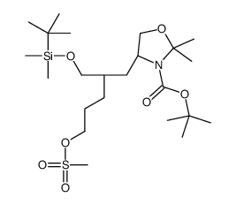 (S)-TERT-BUTYL 4-((R)-2-(((TERT-BUTYLDIMETHYLSILYL)OXY)METHYL)-5-((METHYLSULFONYL)OXY)PENTYL)-2,2-DIMETHYLOXAZOLIDINE-3-CARBOXYLATE Structure