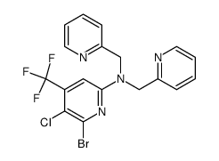 N,N-bis(2-pyridylmethyl)-6-bromo-5-chloro-4-(trifluoromethyl)-2-pyridylamine结构式