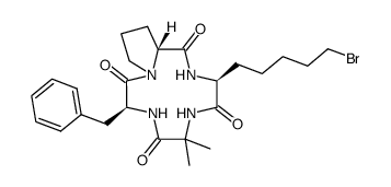cyclo(-L-7-bromo-Ahp-Aib-L-Phe-D-Pro-)结构式
