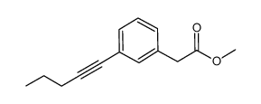 methyl [3-(1-pentynyl)phenyl]acetate结构式