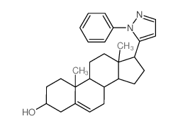 Androst-5-en-3b-ol, 17b-(1-phenylpyrazol-5-yl)-(7CI,8CI) picture