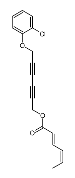 6-(2-chlorophenoxy)hexa-2,4-diynyl hexa-2,4-dienoate结构式