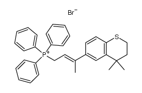 <3-(1,2,3,4-tetrahydro-4,4-dimethyl-6-thiochromanyl)-2-butenyl>triphenylphosphonium bromide结构式